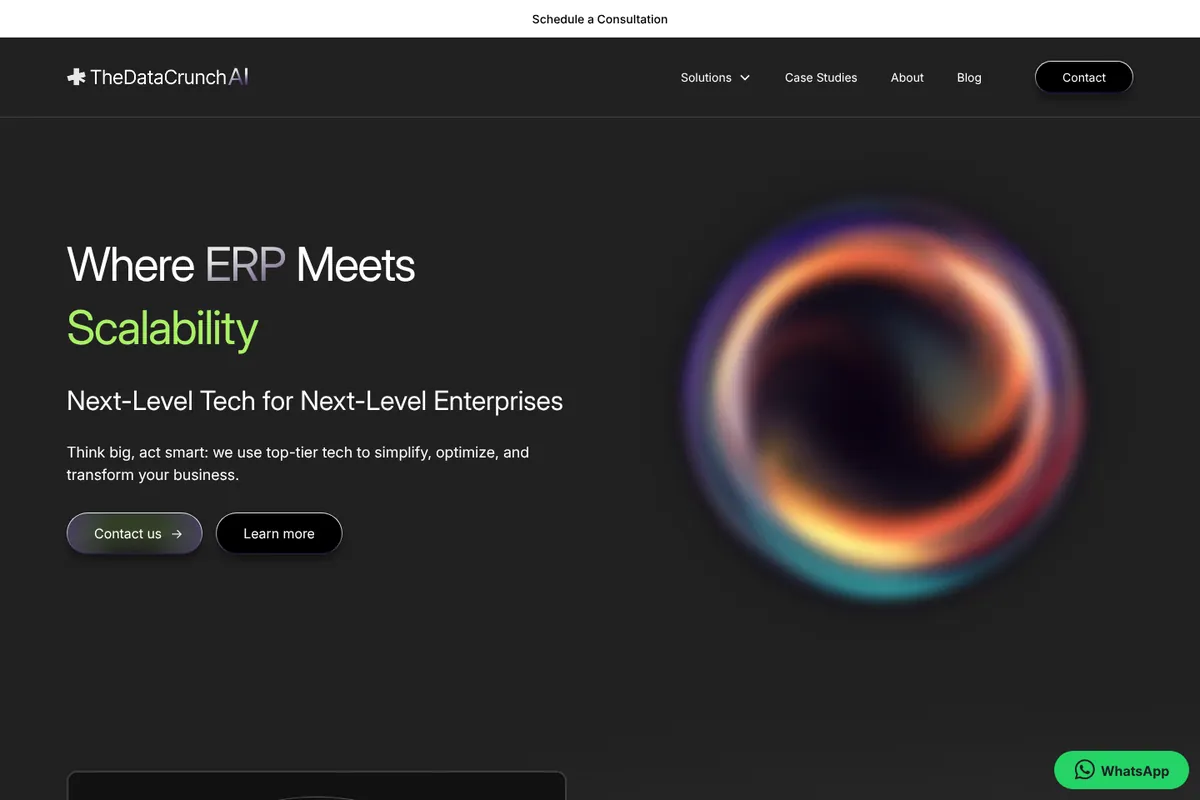 Sitio web de The Data Crunch