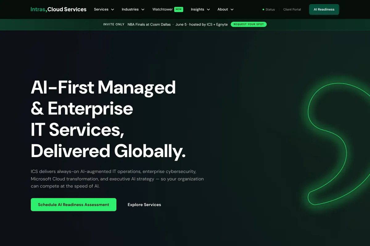Sitio web de Intras Cloud Services